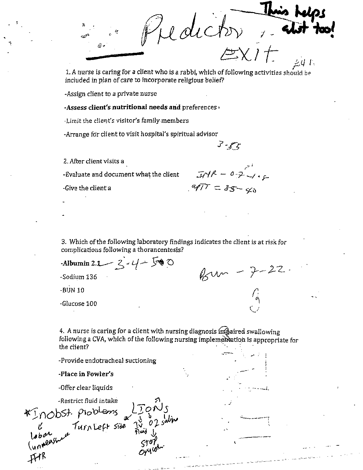 Preview of ATI-PREDICTOR EXIT 2 EXAM FOR 2021